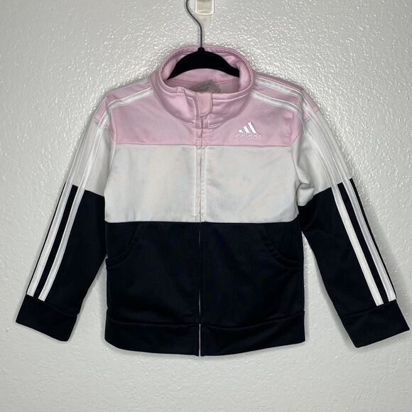 Adidas Pink White & Black Track Jacket 2T - Picture 7 of 7